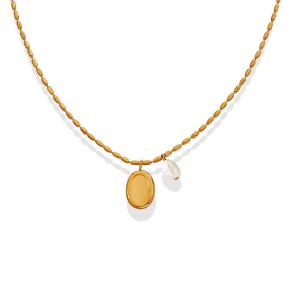 18K Gold Plated Dainty Necklace*Gold
Nugget Chain*Pearl Necklace*ML - Picture 5 of 6